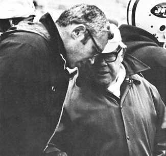 Paul Zimmerman and Jets coach Weeb Ewbank.